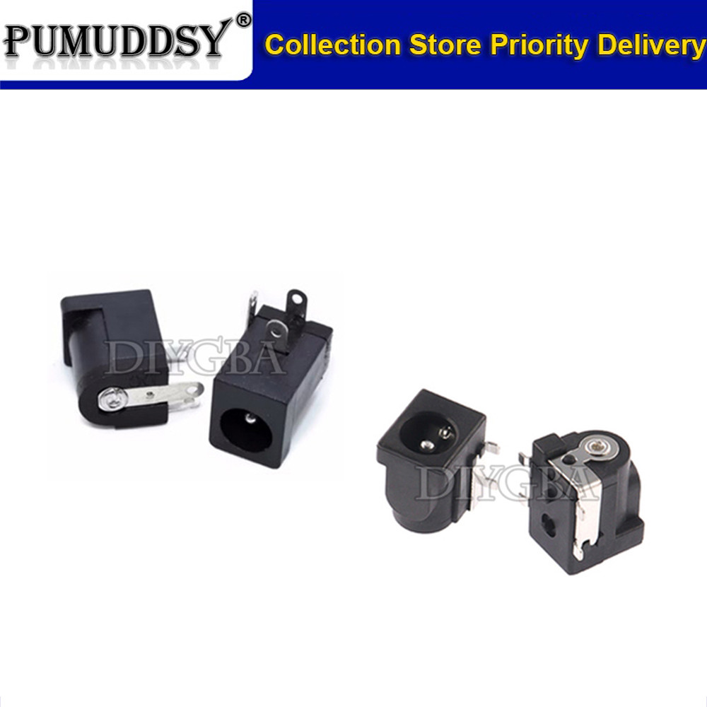 10PCS DC-005 DC005 DC050 DC ปลั๊กไฟ 5.5-2.1 มม. 4PINS SMD/DIP COPPER FEET ใหม่