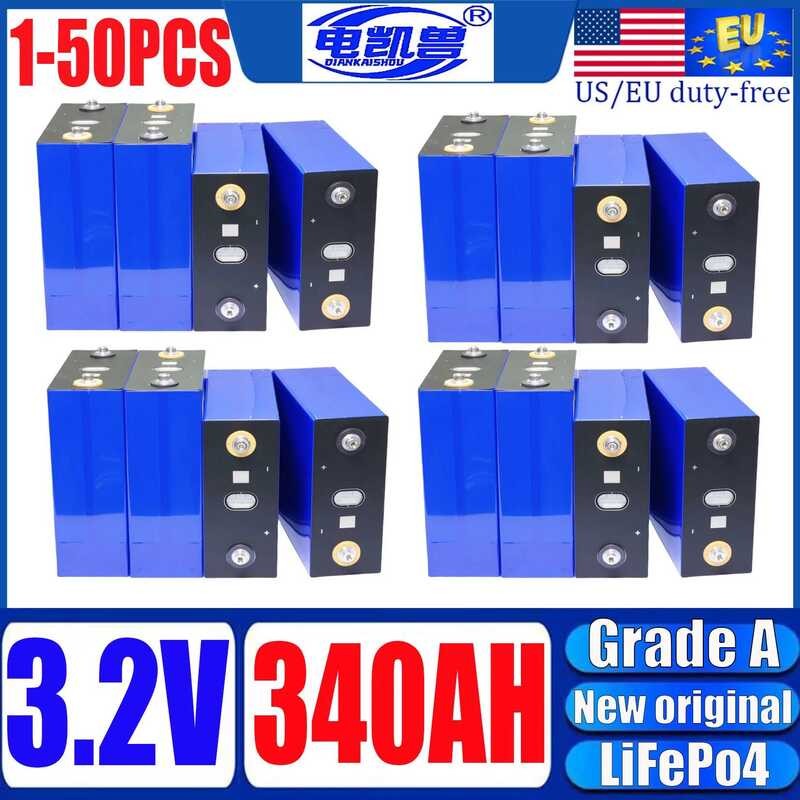 3.2V ใหม่ 340AH Lifepo4 เกรด A 3C กำลังสูง DIY 12V 24V 48V EV RV การเก็บพลังงานแสงอาทิตย์แบบชาร์จได้