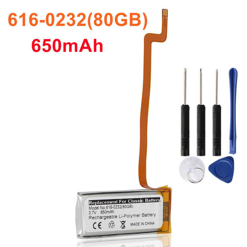 ❤ 616-0232 Ipod Classic 5Th 7Th 6Th 120Gb 80Gb บาง160gb หนาสำหรับ Ipod 55.5 Gen 30Gb แบตเตอรี่เ