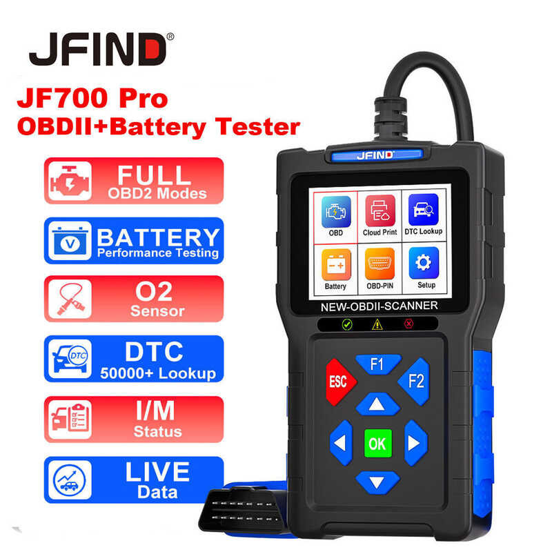 ❤ 【Thai Menu 】Jfind Pro Obd2 Scanner Car Motorcycle Jf700 Engine Fault Code Reader OBDII Moto A