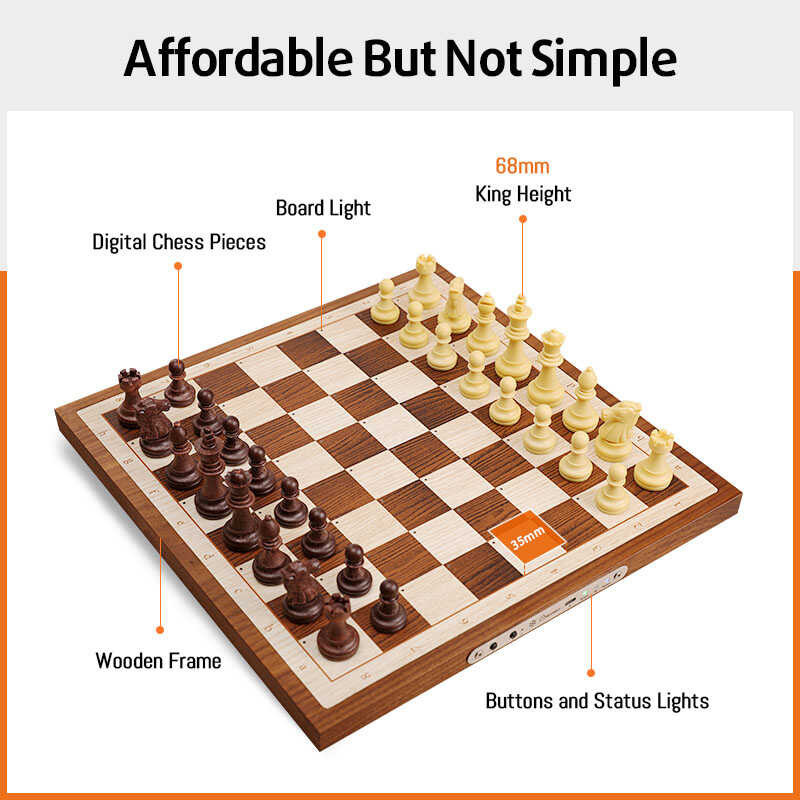 Air Chessnut พร้อม Queen LED AI Adaptive E-Chess Set เกมและ App พร้อมกระดาน
