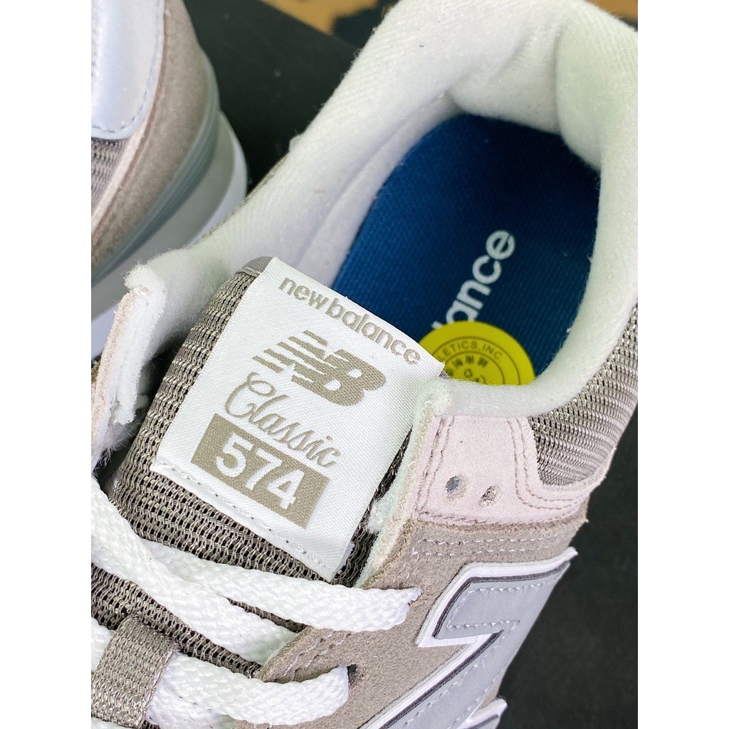 New Balance 574 สีเทาสีขาว Retro Casual Sport Running ผ้าใบ Unisex สำหรับผู้ชายผู้หญิง ML574EVG รอง