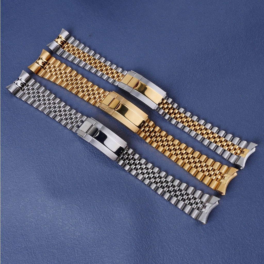 สายนาฬิกาข้อมือ สีเงิน สีทอง 22 มม. สําหรับ Seiko 5 SRPD 53K1
