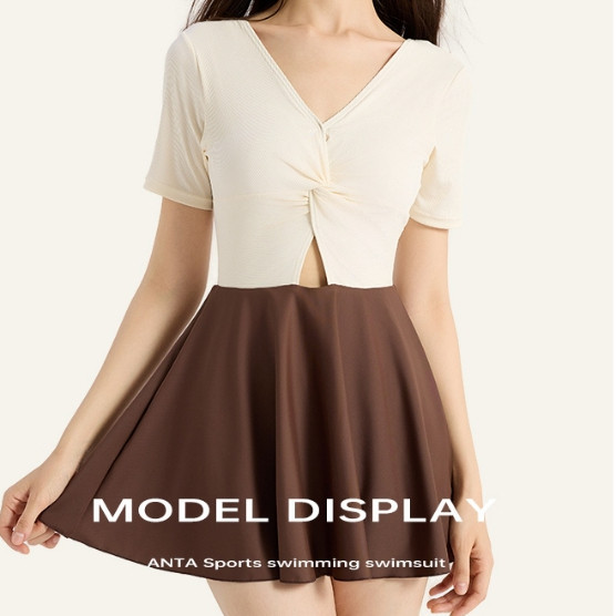 Anta ผู้หญิงชุดว่ายน้ํา One Piece UPF50 + แผ่นที่ถอดออกได้โยคะยืดหยุ่นสูง Beachwear ชุดว่ายน้ํา 182