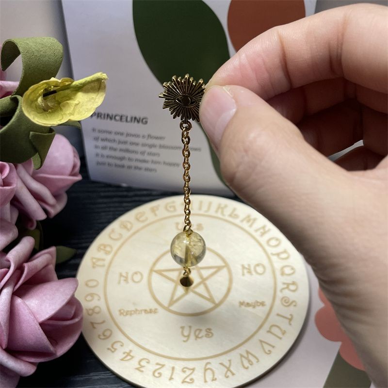 Palace สไตล์กรวยโลหะลูกตุ้มลูกตุ้ม Entry srt โซ่สั้นจี้ซิทรินธรรมชาติลูกตุ้มสร้อยคอจี้ลูกตุ้มจี้สร้อ