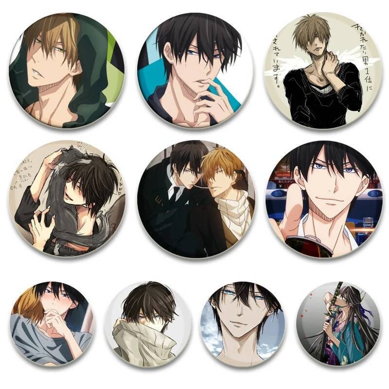 เข็มกลัด Pins Dakaretai Otoko และ TAKATO SAIJYO JYUNTA AZUMAYA พร้อมกระเป๋าเป้สำหรับของขวัญและอุปกรณ