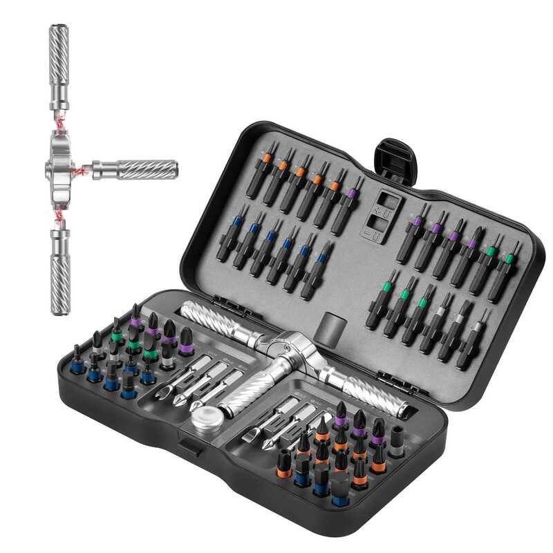 VMAN ชุดไขควงแม่เหล็ก Precision 66in1 พร้อมด้ามจับ T ที่ถอดออกได้ สำหรับซ่อมเฟอร์นิเจอร์ อุปกรณ์อิเล