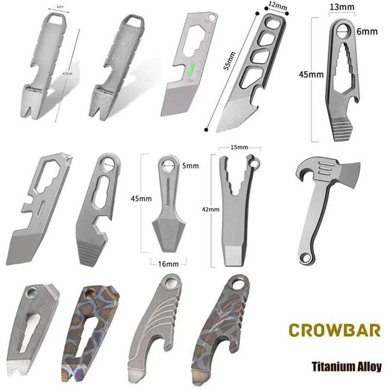 พวงกุญแจ สร้อยคอสร้างสรรค์แบบคานงัดโลหะผสมไทเทเนียมขนาดเล็ก จี้ อุปกรณ์เสริม EDC เครื่องมือส่งของอเน