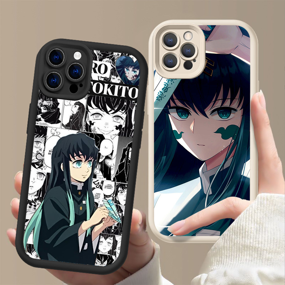 ปลอกกันกระแทกสําหรับ iPhone 14 15 Pro Max FF-37 Tokitou Muichirou Demon Slayer