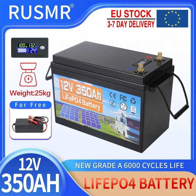 แบตเตอรี่ LiFePO4 600Ah 12V 350Ah 300Ah 200Ah 100AH พร้อม BMS ในตัว ชุดเซลล์ลิเธียมไอรอนฟอสเฟต 600