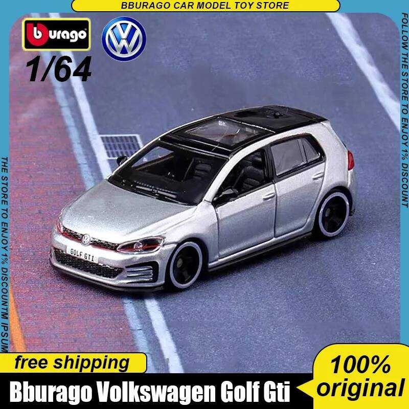 New In Stock Bburago 1:64 Volwagen Golf Gti New Color Siery Alloy Miniature Volwagen Mpv Diecast Mo