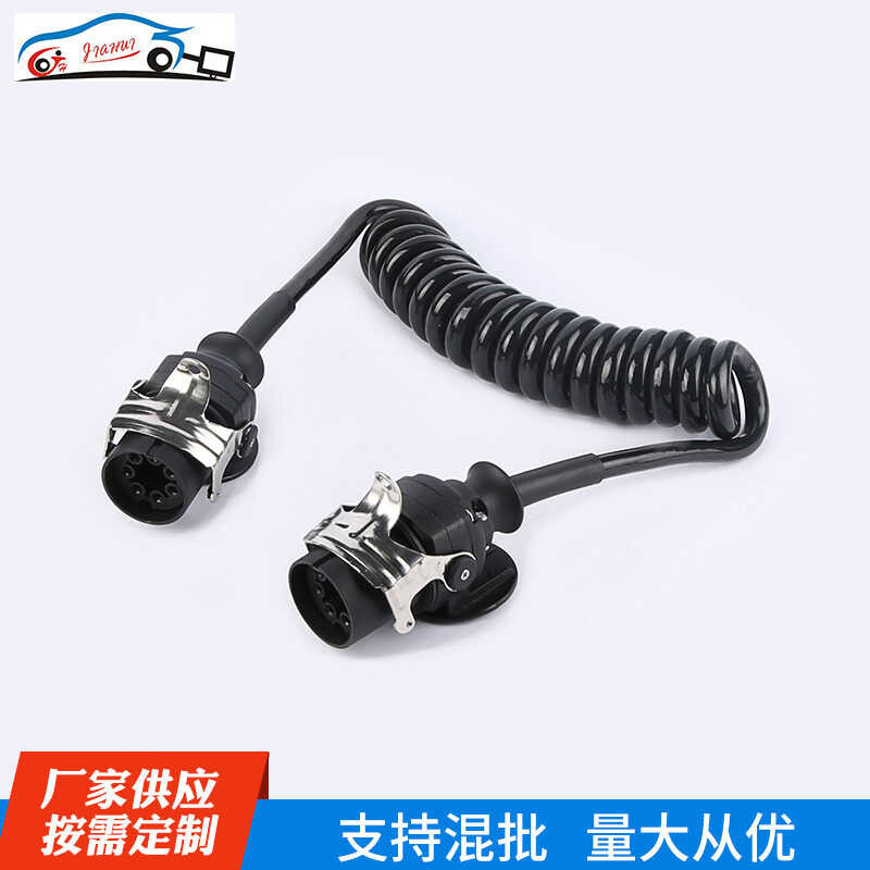 การผลิต 7-Core Semi-Trailer Spiral Connection Cable Slingshot Trailer Cable 7-Pin Plug EBS Spring Co