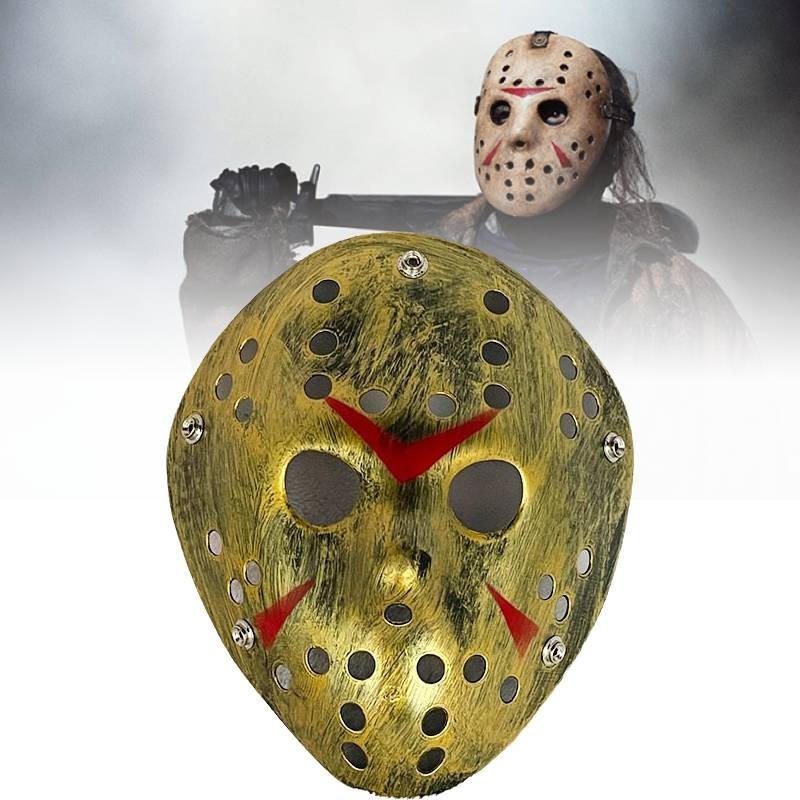 Creepy Mask Jason Gold Version สําหรับปาร์ตี้ฮาโลวีนเครื่องแต่งกายคอสเพลย์และเหตุการณ์ต่างๆ