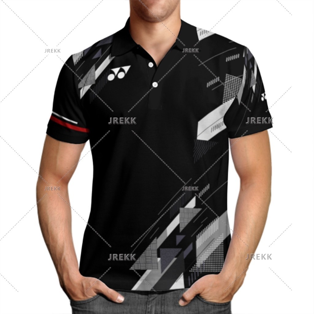 เสื้อโปโลแบดมินตันล่าสุด โยเน็กซ์ เสื้อเจอร์ซีย์ ฟรีชื่อและโลโก้ที่กําหนดเอง ผ้าเย็นและระบายอากาศ