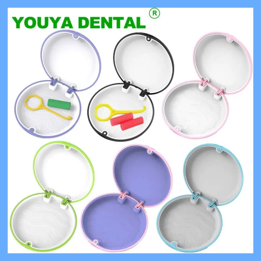 A Denture Storage Box Dental Retainer Case Orthodontic Fake Teeth Mouth Guard Braces Aligner Case O