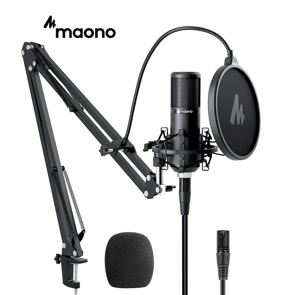 Maono AU-PM320S XLR ชุดไมโครโฟนคอนเดนเซอร์ มืออาชีพ สําหรับบันทึกเสียงสตูดิโอ