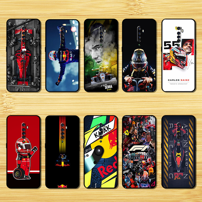 เคสโทรศัพท์ TPU สีดําแบบนุ่มสําหรับ OPPO Reno 2 2Z 2F Formula 1 เคสดีไซน์