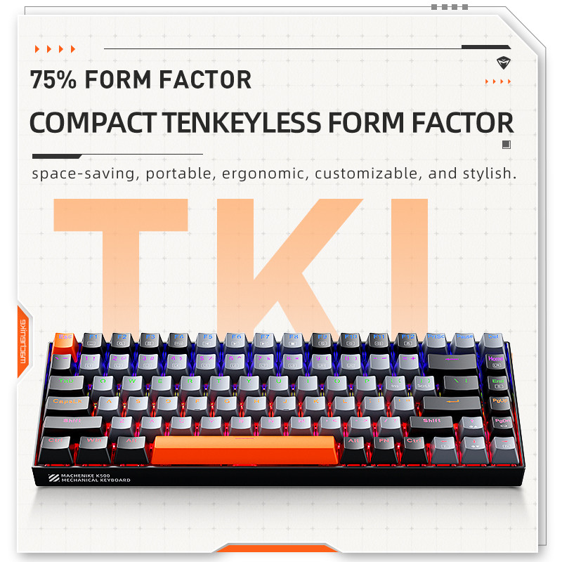 K500A-B84คีย์บอร์ดแมคคานิคอล75% แมชชีน tkl คีย์บอร์ดสำหรับ