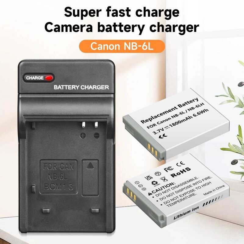 ▥ NB 6L Nb6l Nb-6L แบตเตอรี่กล้อง LED Charger สำหรับ Canon Powershot D30 D10 S200 S120 S95 Sx71