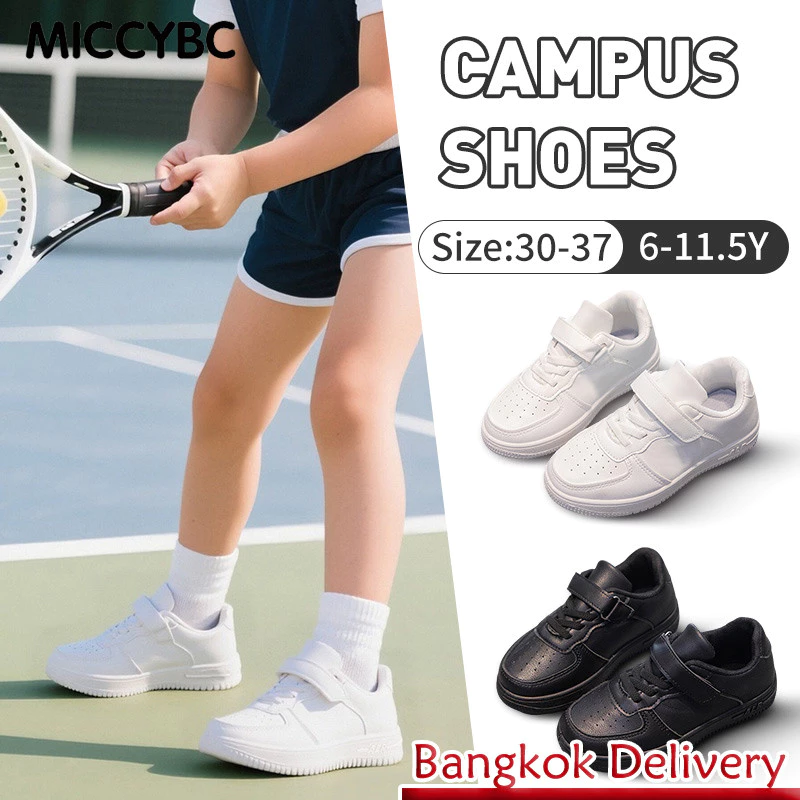 【จัดส่งด่วน】45 Off%รองเท้าสีขาว รองเท้ากีฬาสีขาบสำหรับเด็ก 6-12 ปี ออกแบบเพื่อกันลื่นและทนทาน เทนนิส