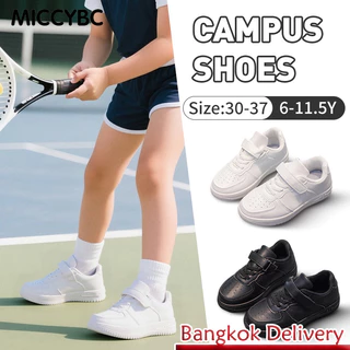 【จัดส่งด่วน】45 Off%รองเท้าสีขาว รองเท้ากีฬาสีขาบสำหรับเด็ก 6-12 ปี ออกแบบเพื่อกันลื่นและทนทาน เทนนิส