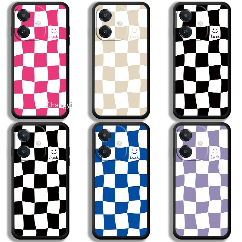 Creative สีดําสีขาวกระดานหมากรุกกันกระแทกสําหรับ OPPO A3X OPPO A3 2024 A60 A40 A40M