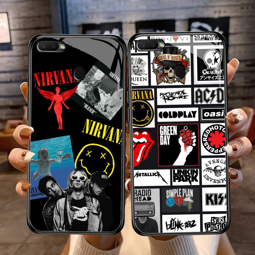 DF-92 Nirvana Queen AC DC TPU HD แก้วสําหรับ OPPO A7 A12 A12S A11K A5S F9 F7 F5 Realme 2 Pro