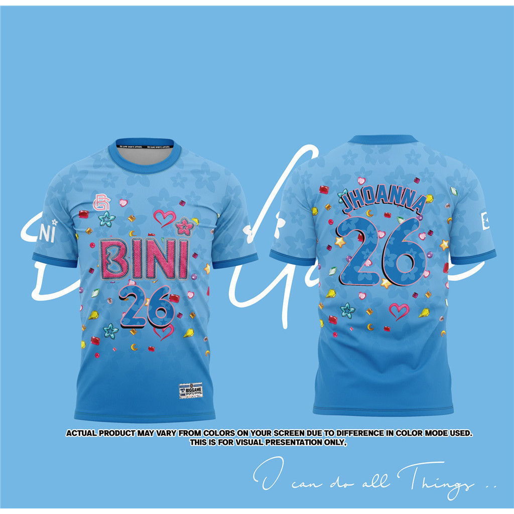 2024 ใหม่ BINI jersey Bloom พิเศษสไตล์เกาหลี over size jersey ปรับแต่งชื่อและหมายเลข tshirt y2k แบดม