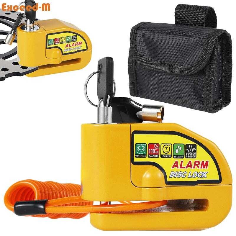 Anti-Theft Motorbike Alarm Padlock Security Wheel Disc Lock Motorcycle Alarm Disc Brake Lock Anti-T