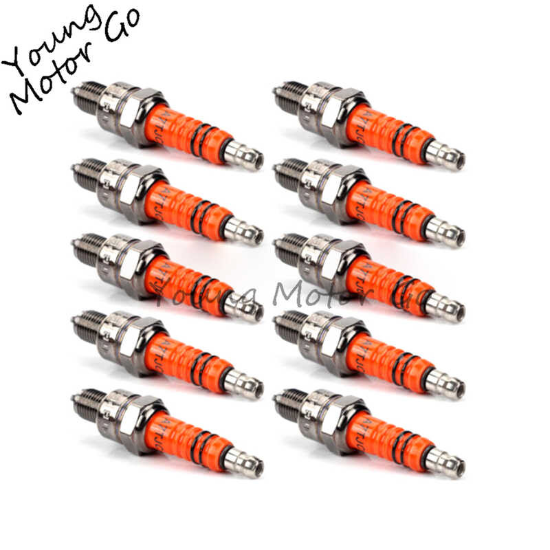 10 รถจักรยานยนต์ Spark Plug A7tjc ดัดแปลง Gy6 50Cc 70Cc 90Cc 110Cc 125Cc ATV ร