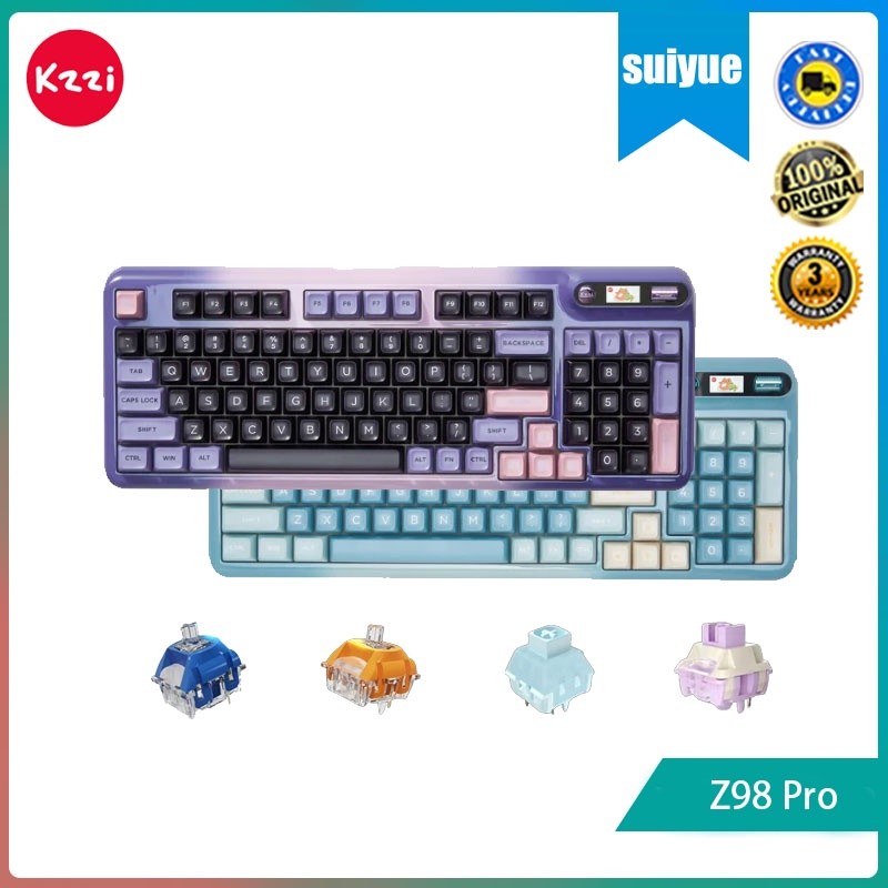 Kzzi Z98 Pro 1800 คีย์บอร์ดเกมมิ่งไร้สาย พร้อมหน้าจอ OLED
