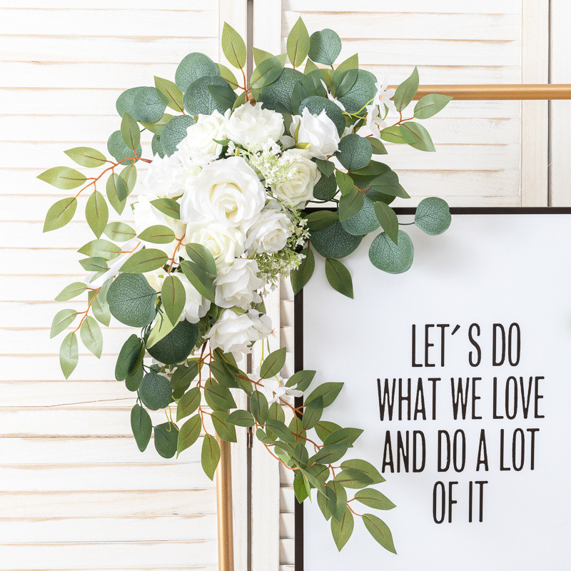 Artificial wers 2pcs Arrangement Rose Party Garland Ceremony Wedding Arch Backdrop Decoration Fake