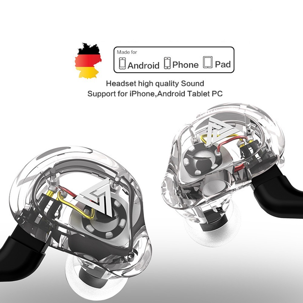 Qkz VK1 หูฟังวิ ่ งกีฬาหูฟังพร ้ อมชุดหูฟังแบบไดนามิก 4 อันหูฟังชนิดใส ่ ในหู