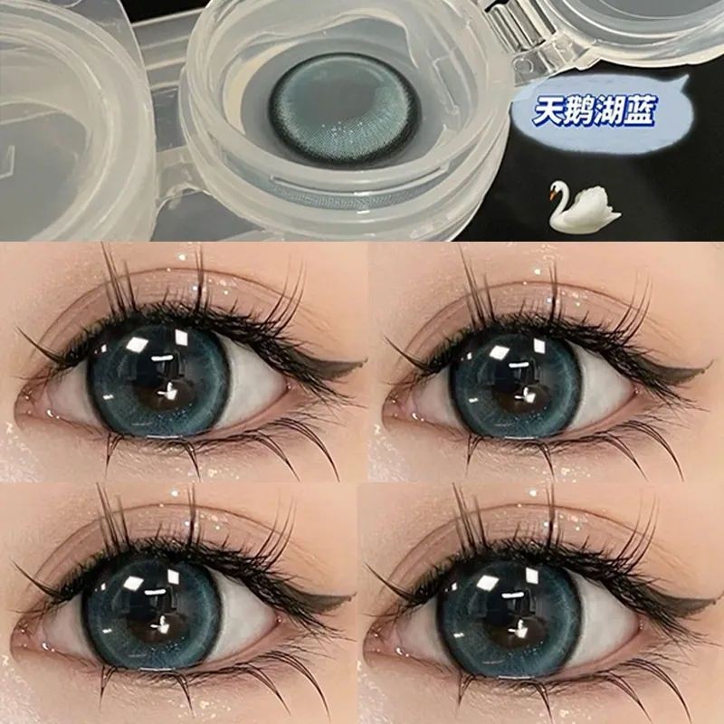 Swancon ของแท้ชื่อใหญ่ Swan Lake คอนแทคเลนส์ Blue Hybrid ประจำปีโยนขนาดใหญ่เส้นผ่านศูนย์กลาง 2023 ค