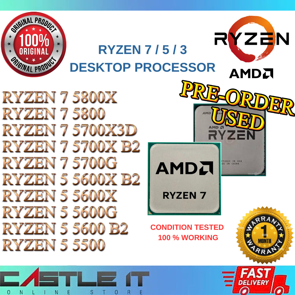 โปรเซสเซอร์ AMD Ryzen 7 5800X / 5800 / 5700X3D / 5700X / 5700G R5 5600X 5600G 5500 ใช้