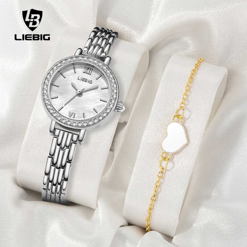 X SKMEI Liebig【Free Modulator And Bracelet】Quartz Movement Zinc Alloy Strap Case Bezel Rhinestones