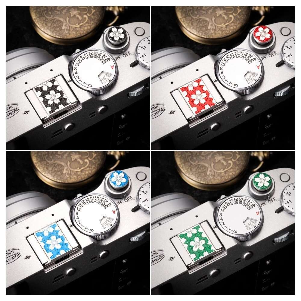 ซากุระปุ่มชัตเตอร์กล้องสําหรับ Fujifilm X100V XT30 Sony A7M3 A7M4 A6300 A6400 Canon R5 R6 Nikon Z9 Z