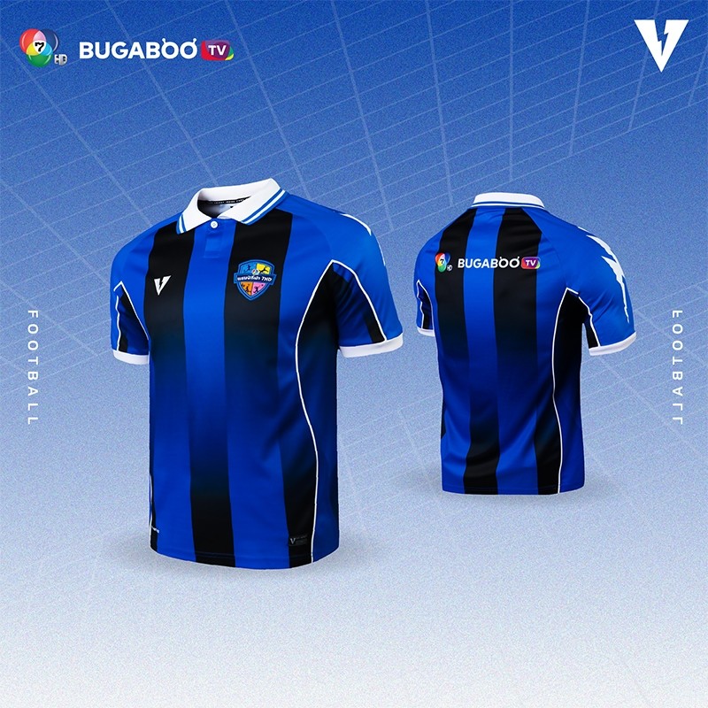 เสื้อฟุตบอล สีน้ำเงิน คอปก CHAMP 7HD