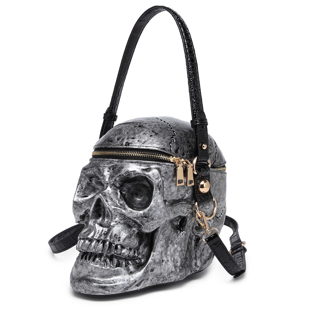 Halloween Skull Silicone Bag 2025 - Gothic Punk Crossbody, 3D Unisex Shoulder Bag, Alternative Rock 