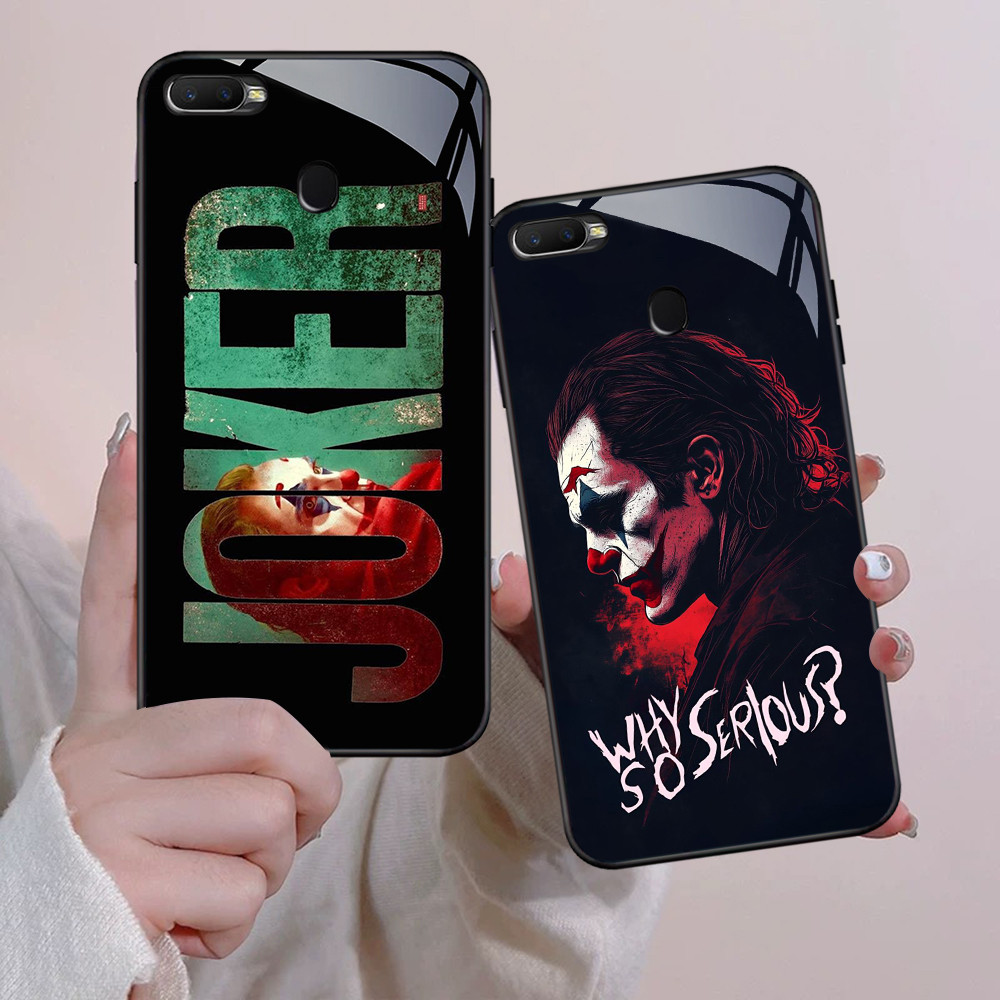 NA-80 Smile J-Joker HD Softcase Glossy Glass สําหรับ OPPO A7 A12 A12S A11K A5S F9 F7 F5 Realme 2 Pro
