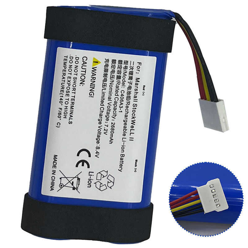 ❤ แบตเตอรี่ขายส่งสำหรับ MARSHALL Stockwell 2ลำโพงบลูทูธ7.2V 2680Mah แบตเตอรี่ De Remplacement C