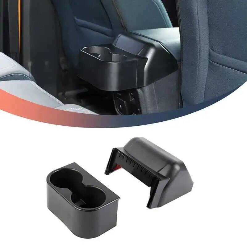 JeCar สีดําด้านหลังที่วางแก้วกล่องเก็บองค์กร ABS สําหรับ Ford Bronco 2021 Up 4 ประตูภายในรถ Ti อุปกร