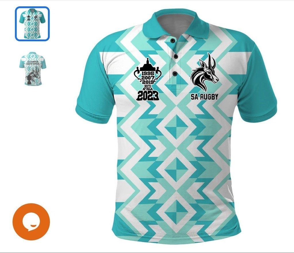 South Africa Rugby polo T Shirt Commemorative World Cup Winners 2023 LT03 ฟรีกําหนดเอง