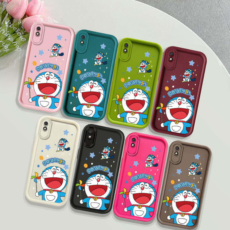 สําหรับ Xiaomi Redmi 9a 9i 9C 9t 10a A1 A2 / Redmi หมายเหตุ 9s / 9 Pro Max / Xiaomi Poco X3 NFC X3 Pro ปลอกการ์ตูนน่ารัก Happy Windmill Doraemon ซิลิโคนกันกระแทกปกอ่อน