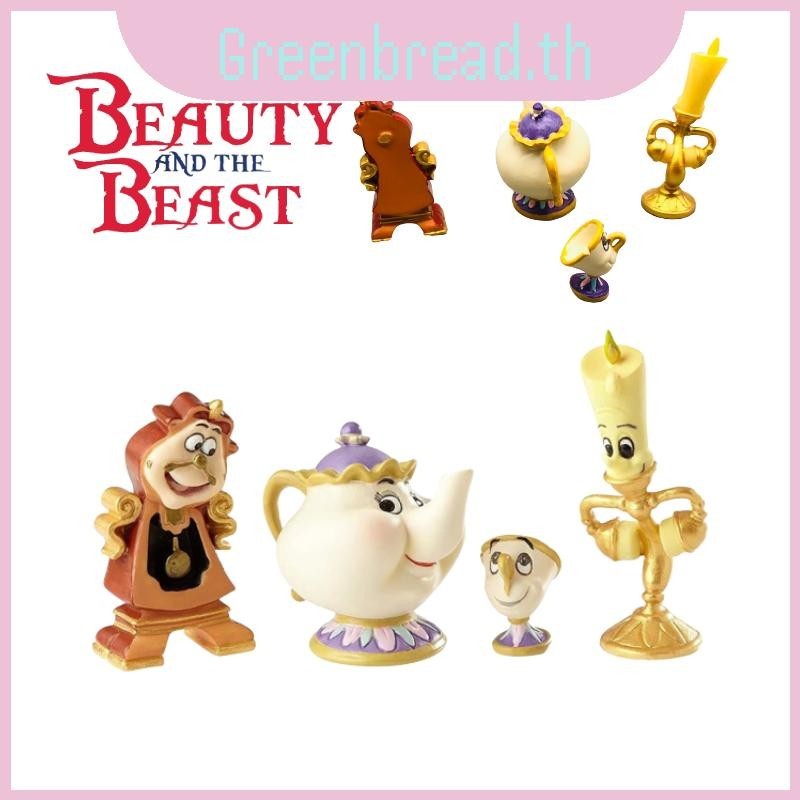 ตุ๊กตาเรซิ่น Beautiful Beauty And The Beast Cogsworth นาง ชิป Potts, Lumire,