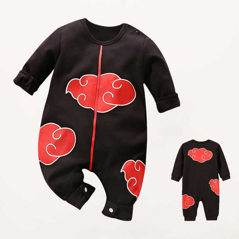 Naruto Anime Baby Romper Jumpsuit Kakashi Luffy Cosplay Onesie Sleepwear 0-18Months Newborn Long Sl