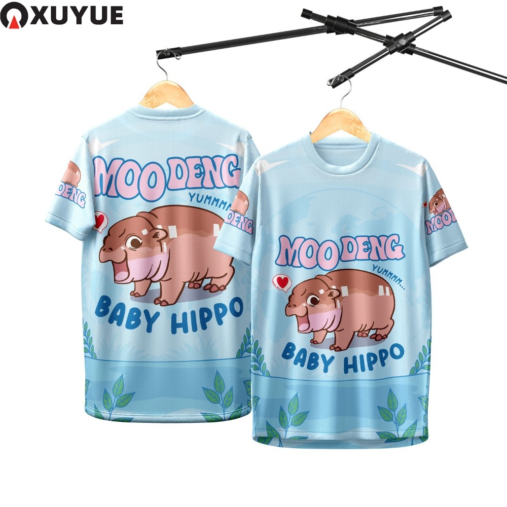 Xy เสื้อกีฬา ลาย ฮิปโป หมูเด้ง ฟ้า 079