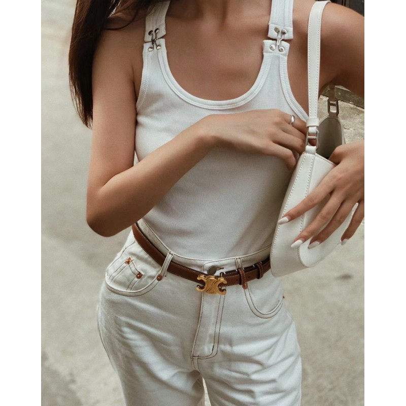 Celine Triomphe Belt Unisex ขนาด 2.5 cm/3 cm (เข็มขัดพร้อมส่งค่ะ)