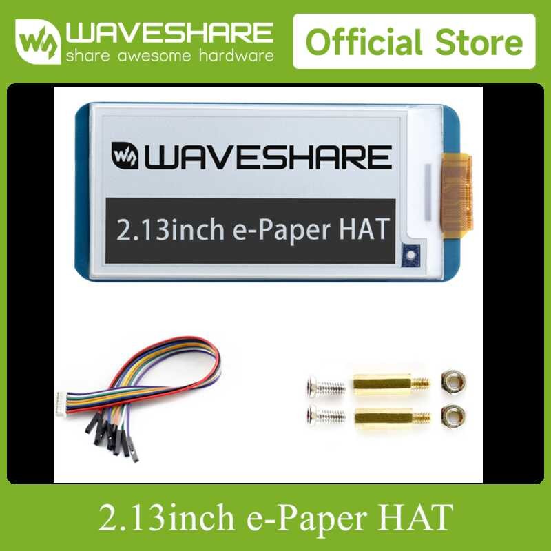 ❤ Waveshare V4หมวกแสดงผล E-Ink ขนาด2.13นิ้วสำหรับใช้พลังงานต่ำอินเตอร์เฟซ SPI รุ่น Raspberry Pi