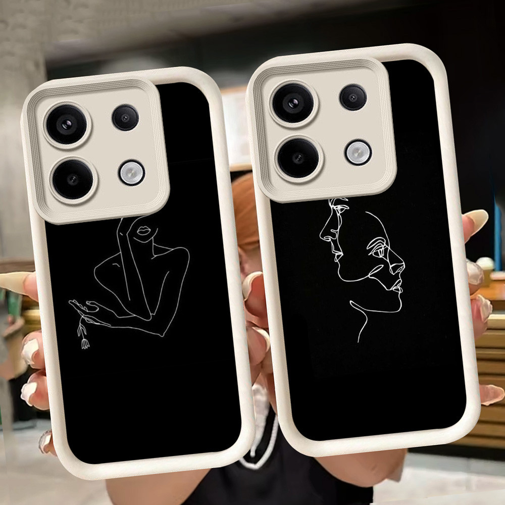 ปลอกอ่อนสําหรับ Xiaomi Redmi 15C 13T POCO M7 M6 X6 Neo Note 13 13C Pro Plus 5G สีขาว Q68 Simple One 